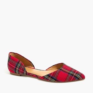J Crew Factory Tartan d'Orsay flats